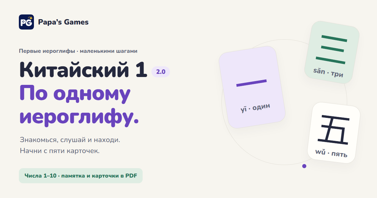 Китайский 1, версия 2.0: первые слова и числа 1–10